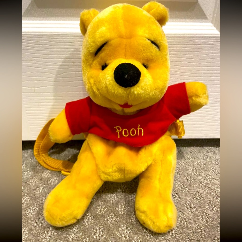 Disney Yellow & Red Winnie the Pooh Plush Kids Backpack